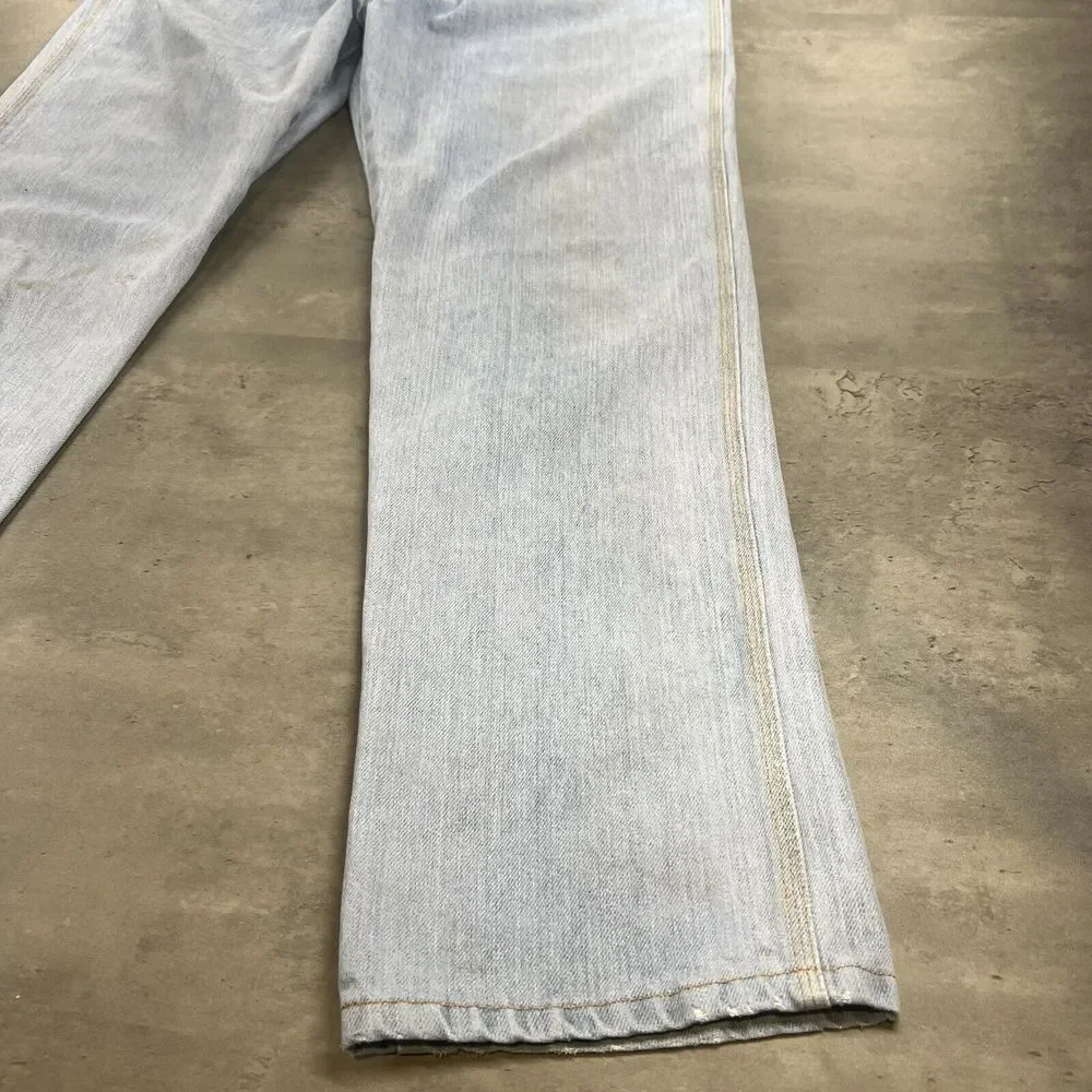 True Vintage Buddys‎ Jean Men 32x30 Blue Denim Light Wash Faded Tripe Stitch